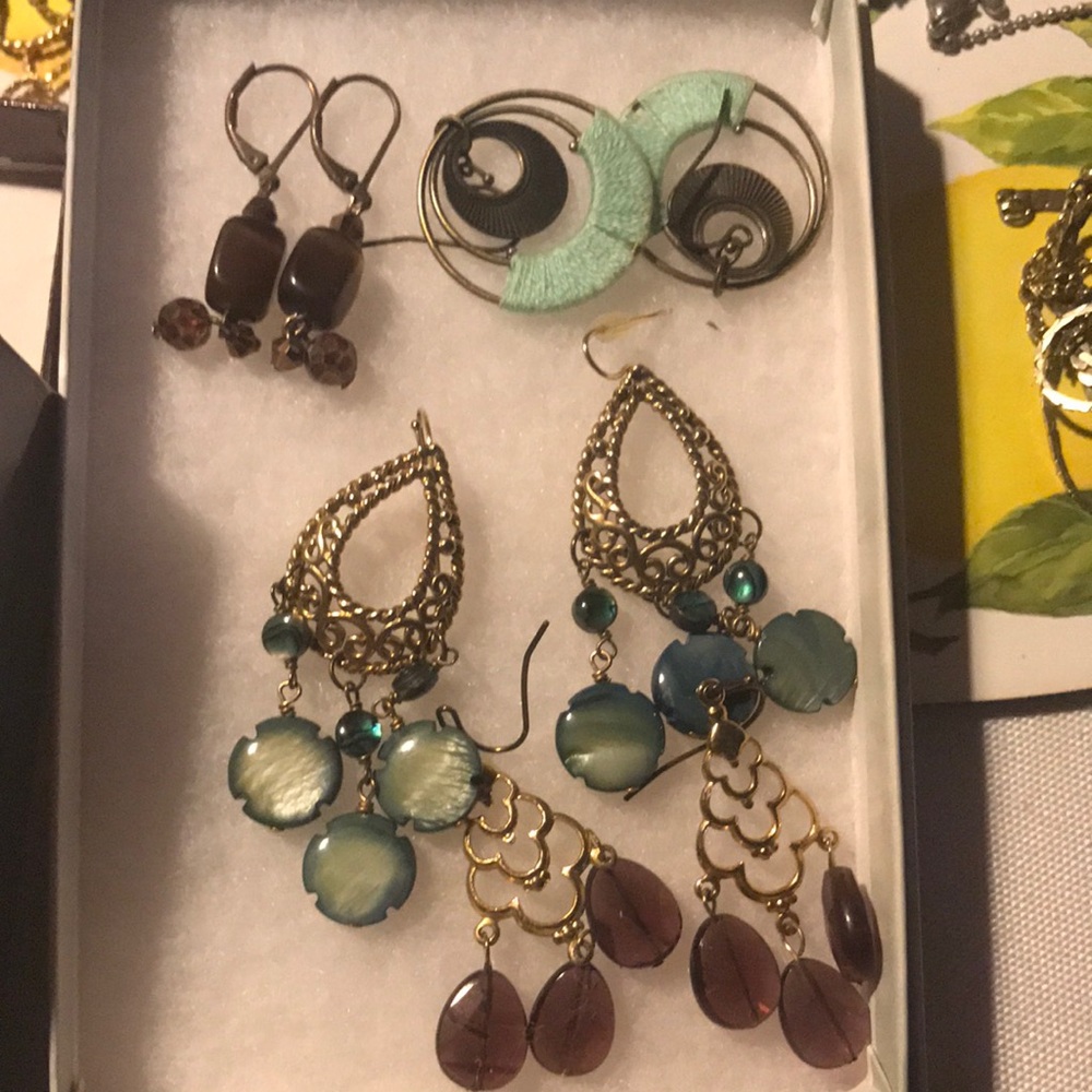 Elegant Gold and Blue Dangle Earrings